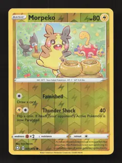 Morpeko 035/072 Common Shining Fates Pokemon Reverse Holo Near Mint - Image 1