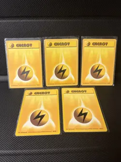 1999 Pokemon Base Set lightning Energy Lot x5 - Image 1