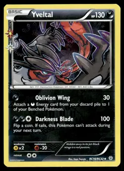 2016 Pokemon Generations Radiant Holo Basic Yveltal R16/RC32 - Image 1