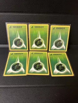 1999 Pokemon Base Set Grass Energy lot x6 - Image 1