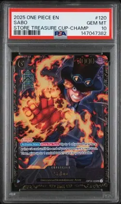 SABO - PSA 10 - 2025 ONE PIECE PROMOS - STORE TREASURE CUP - CHAMP #120 - Image 1