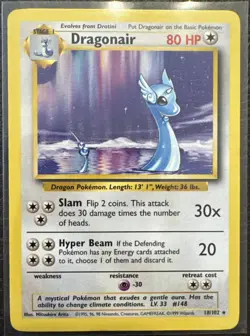 Pokemon TCG Dragonair Base Set 18/102 Regular Rare Card - Image 1