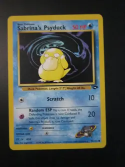 SABRINA'S PSYDUCK POKEMON CARD 99/132 GYM CHALLENGE NON HOLO NEVER PLAYED NM- - Image 1