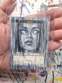 Altered Mtg Hand Painted Spirit Token Ghost Girl One Of A Kind - Image 2