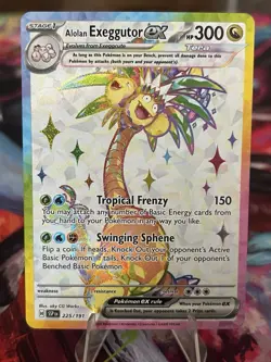 Pokemon TCG Alolan Exeggutor EX 225/191 Surging Sparks Ultra Rare Holo Card NM - Image 1