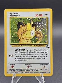 Pokemon TCG Meowth Black Star Promos Holo Card Game Boy 1999 NM+/M - Image 1