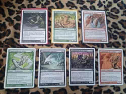 MTG SET OF SLIVERS (7 Cards) Very Rare Salvat-Hachette Spanish Cards WOTC - Image 1