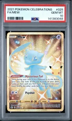 Pokemon Celebrations Mew #25 Gold Full Art PSA 10 New Cert - Image 1