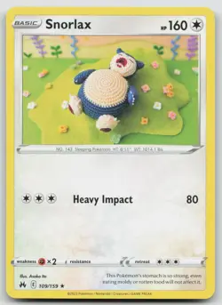 SNORLAX 109/159 RARE CROWN ZENITH POKEMON NEAR MINT - Image 1