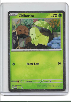 Chikorita 069 Swirl Promo Cosmo Holo 2026 Pokemon Perfect Order - Image 1