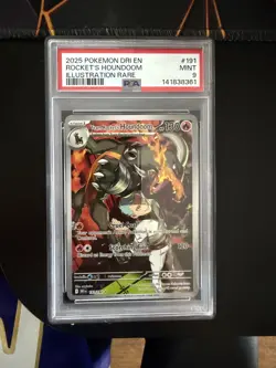 Pokemon Destined Rivals Team Rockets Houndoom 191/182 IR PSA 9 Mint - Image 1
