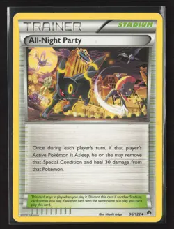 All-Night Party 96/122 Uncommon BREAKpoint Pokemon Damaged - Image 1