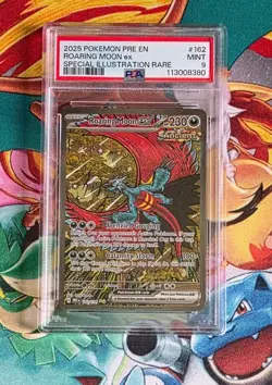 Roaring Moon EX PSA 9 MINT 162/131 Prismatic Evolutions Pokemon TCG SIR - Image 1