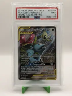Pokemon TCG Celebi & Venusaur Gx Promo Psa9 Mint Tag Team - Image 1
