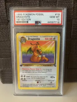 PSA 10 1999 Pokemon Fossil 1st Edition Holo Lot 2 Dragonite #19 Raichu #29 - Image 1