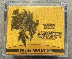 Sealed Pokemon Sun & Moon Guardians Rising Elite Trainer Box with Acrylic Case - Image 1