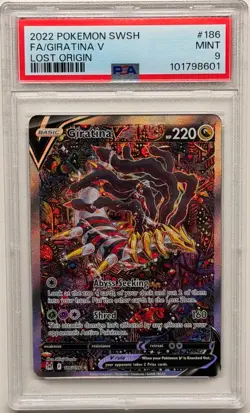 2022 POKEMON SWORD & SHIELD LOST ORIGIN #186 FULL ART/GIRATINA V PSA 9 - Image 1