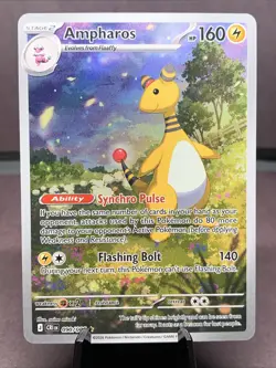 Pokemon TCG Ampharos 090/086 Me04: Chaos Rising Holo Illustration Rare NM - Image 1