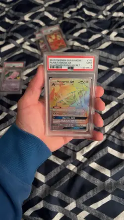 2017 POKEMON SUN & MOON GUARDIANS RISING SECRET #157 FULL ART/METAGROSS GX PSA 9 - Image 3