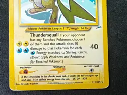 Pokemon, Shining Raichu 111/105, Neo Destiny, Secret rare, Heavy play, PSA 1 - Image 4