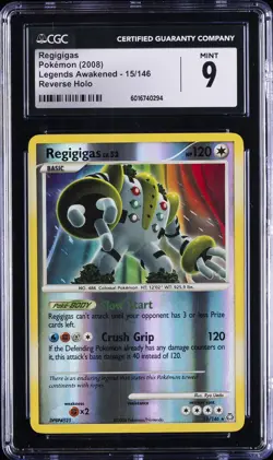 2008 POKEMON LEGENDS AWAKENED REVERSE HOLO #15/146 REGIGIGAS CGC 9 - Image 1