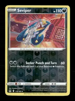 Seviper Reverse Holo Uncommon SWSH11: Lost Origin 116/196 LP Pokemon LP - Image 1
