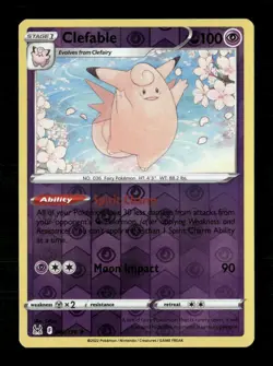 Clefable Reverse Holo Rare SWSH11: Lost Origin 063/196 LP Pokemon LP - Image 1