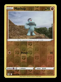 Machop Reverse Holo Common SWSH11: Lost Origin 086/196 LP Pokemon LP - Image 1