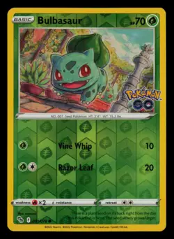 Bulbasaur 001/078 Common Pokemon GO Pokemon Reverse Holo Near Mint - Image 1