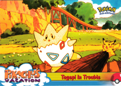 #45 Togepi in Trouble HP - Topps Pokemon Pikachu's Vacation Blue Logo - Image 1