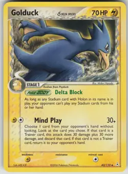 Pokemon TCG Golduck (Delta Species) Uncommon Holon Phantoms 43/110 - Image 1