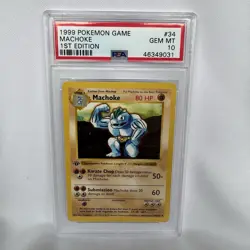 1999 POKEMON GAME 1ST EDITION #34 MACHOKE PSA 10 - Image 1
