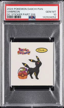 2024 POKEMON DAIICHI PAN DECO CHARACTER STICKERS PART 206 UMBREON PSA 10 - Image 1