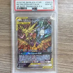 Pokemon Moltres & Zapdos & Articuno GX SM210 Black Star Promo Holo PSA 10 - Image 1