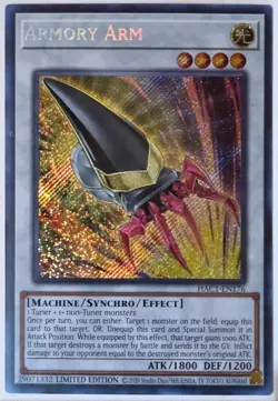 Yugioh! Armory Arm HAC1-EN176 Secret Rare Limited Edition NM - Image 1