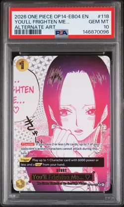 2026 One Piece Op14-118 You’ll Frighten Me Alternate Art Boa PSA 10 - Image 1
