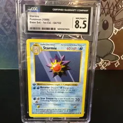 1999 Pokemon Set Starmie Common #64/102 CGC 8.5 - 1st Edition - Image 1