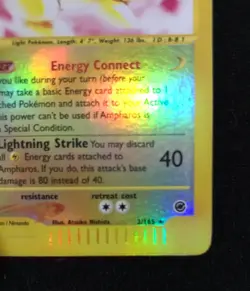 Pokemon TCG Reverse Holo Ampharos 2/165 WOTC Expedition Base Set LP Condition - Image 5