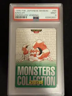 1996 POKEMON JAPANESE BANDAI KINGLER CARDDASS VENDING #99 PSA 9 Mint - Image 1
