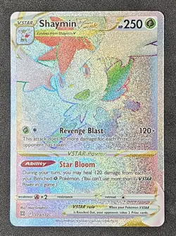SWSH09: Brilliant Stars SHAYMIN VSTAR Rainbow Secret Rare #173/172 Pokemon TCG b - Image 1