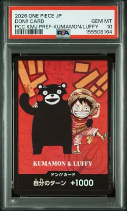 PSA 10 - Luffy & Kumamon DON!! Card Promo One Piece Japanese Kumamoto Prefecture - Image 1