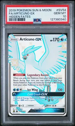 Pokemon Card PSA 10 GEM MINT Articuno GX Hidden Fates FA 2019 S&M SV54/SV94 - Image 1