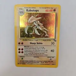 Pokemon TCG Kabutops Fossil Holo Rare Card 9/62 - Image 1