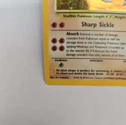 Pokemon TCG Kabutops Fossil Holo Rare Card 9/62 - Image 5