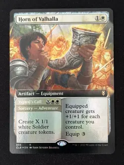1x MTG Horn of Valhalla (Extended Art, Foil) - Battle for Baldur's Gate (CLB) - Image 1