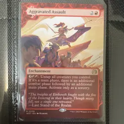 MTG Aggravated Assault 0039 WoE Enchanting Tales Foil Alt Art EN - Image 1