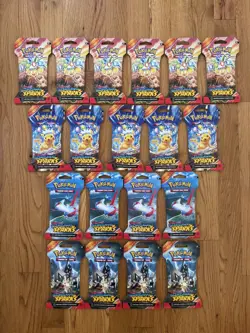 19 Pokemon Scarlet & Violet Surging Sparks Sleeved Booster Packs Factory Sealed - Image 1