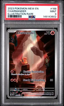 Charmander 168/165 Pokemon 151 Illustration Rare #168 MINT PSA 9 - Image 1