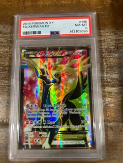 Pokemon 2014 XY Full Art XERNEAS EX #146 PSA 8 RARE - Image 1