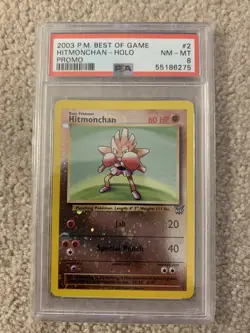 Pokemon 2003 Wotc Best of Game Hitmonchan Reverse Holo Rare Promo PSA 8 - Image 1